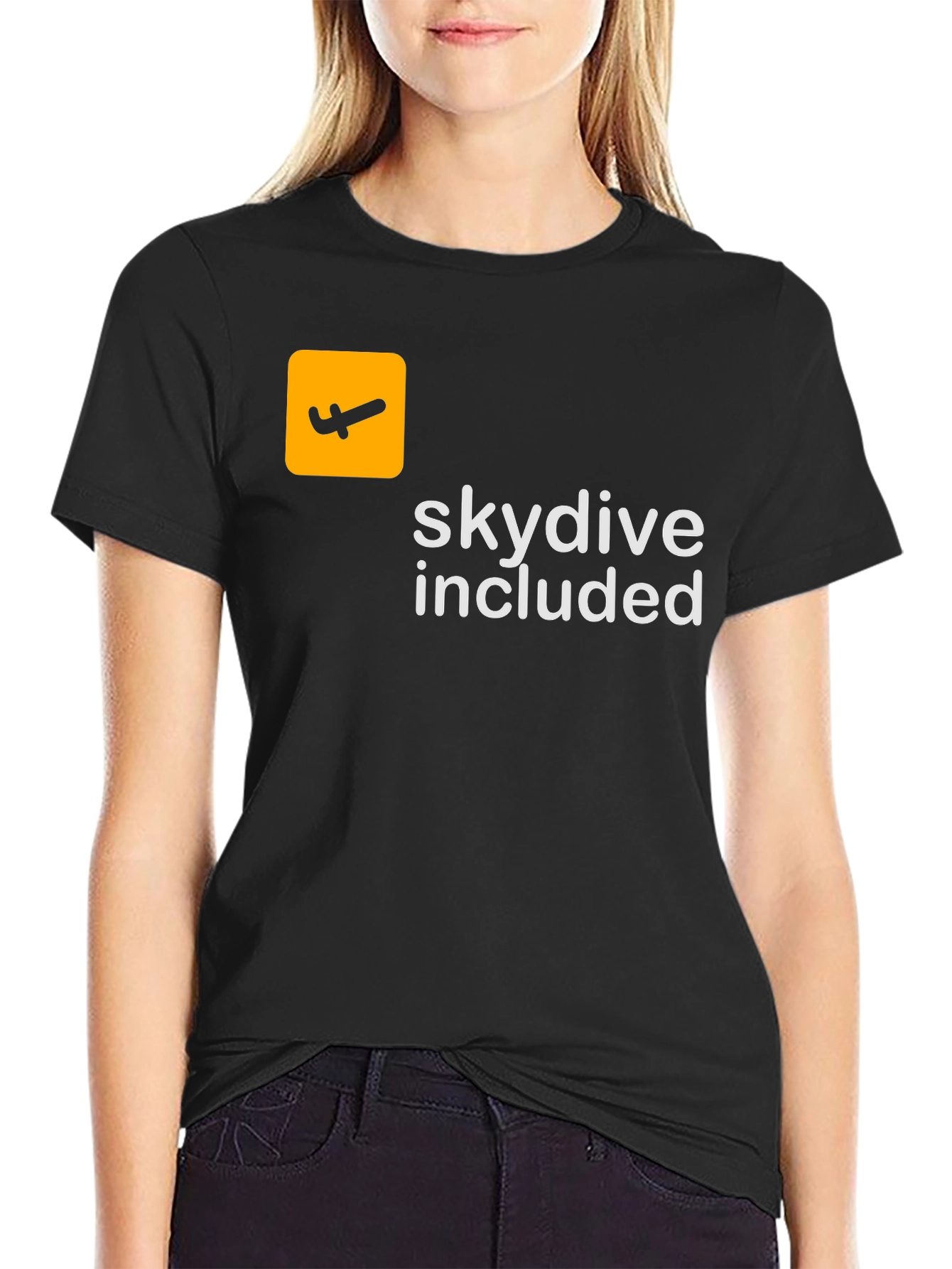 Skydive Included Graphic Tee - Black Cotton T-Shirt