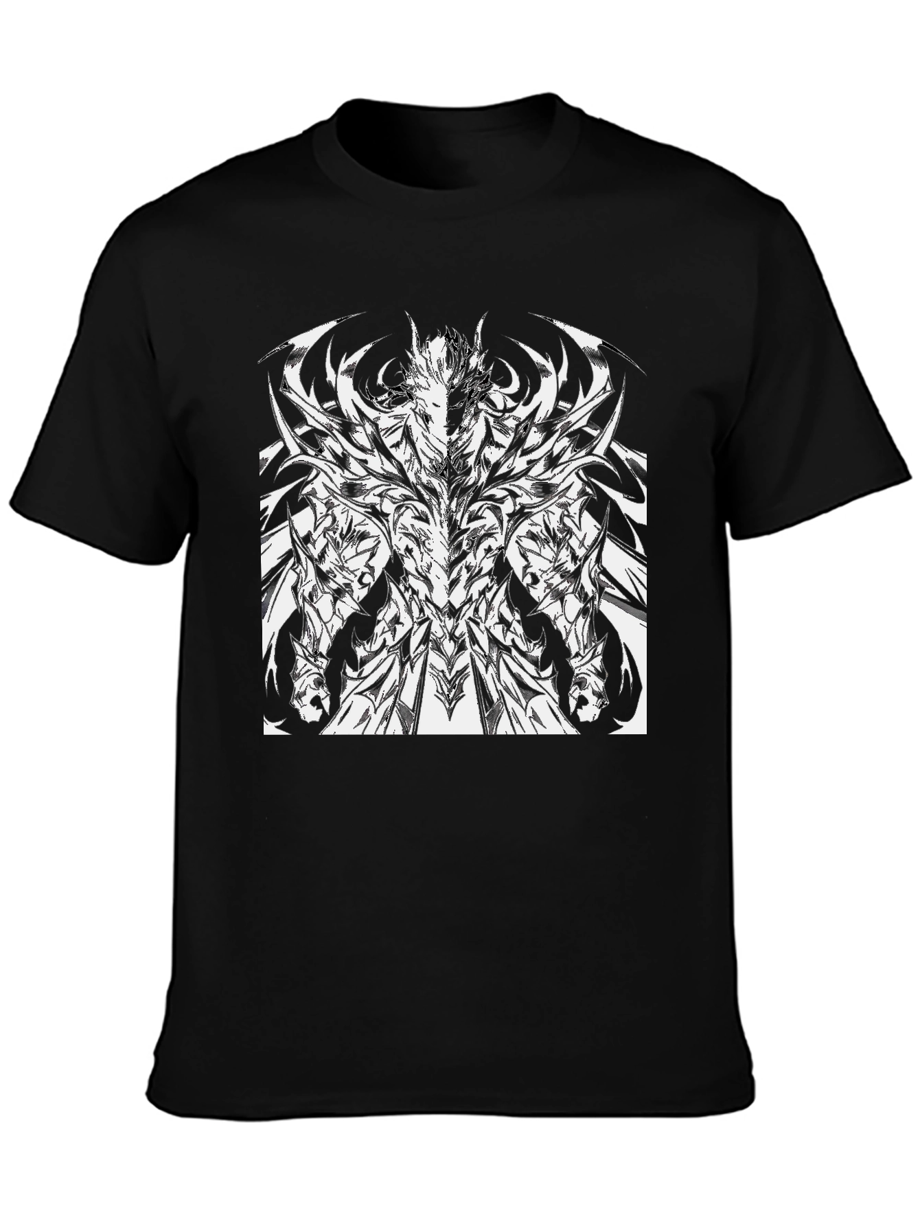 Black Graphic Tee - Abstract Warrior Print