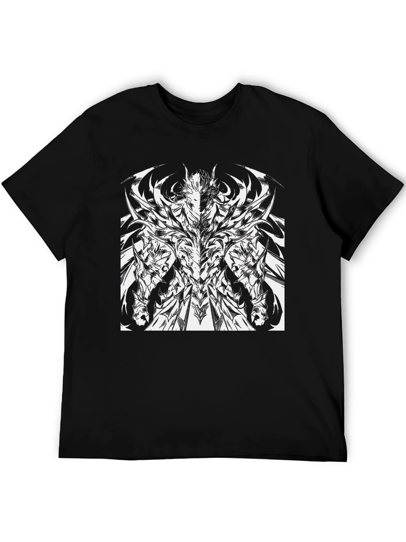 Black Graphic Tee - Abstract Warrior Print