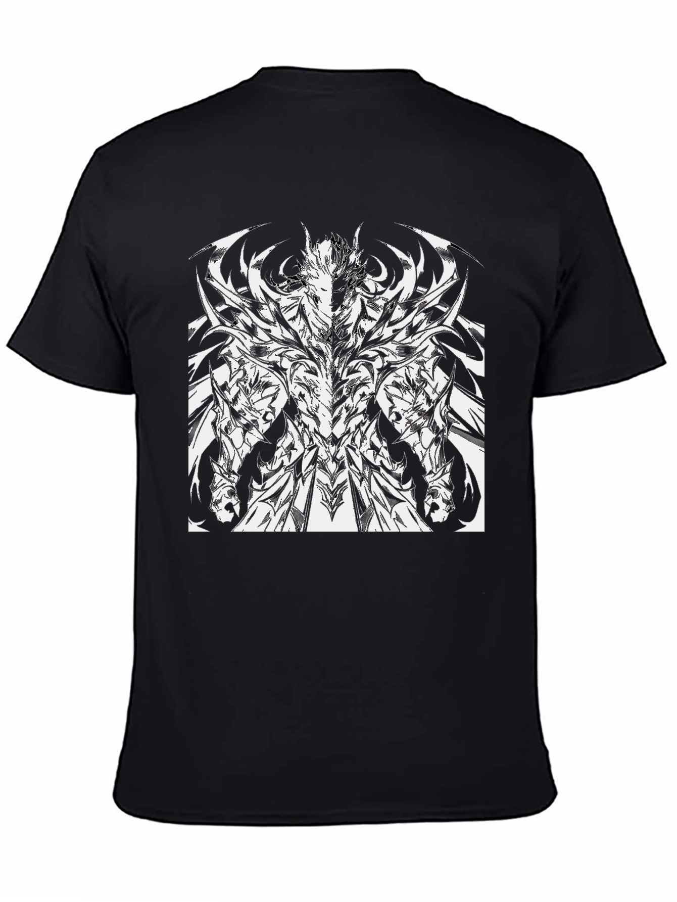 Black Graphic Tee - Abstract Warrior Print