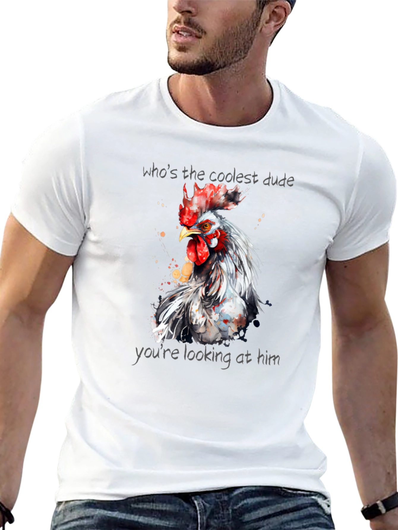 Coolest Dude Rooster Graphic Tee