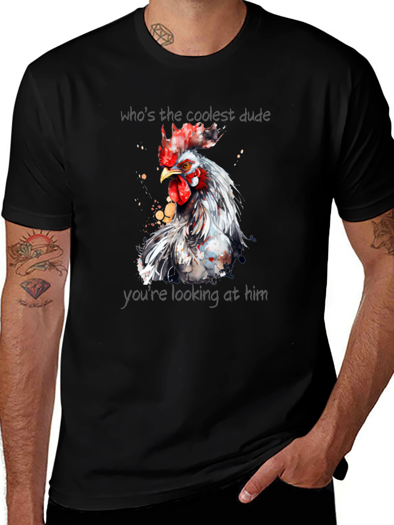 Coolest Dude Rooster Graphic Tee