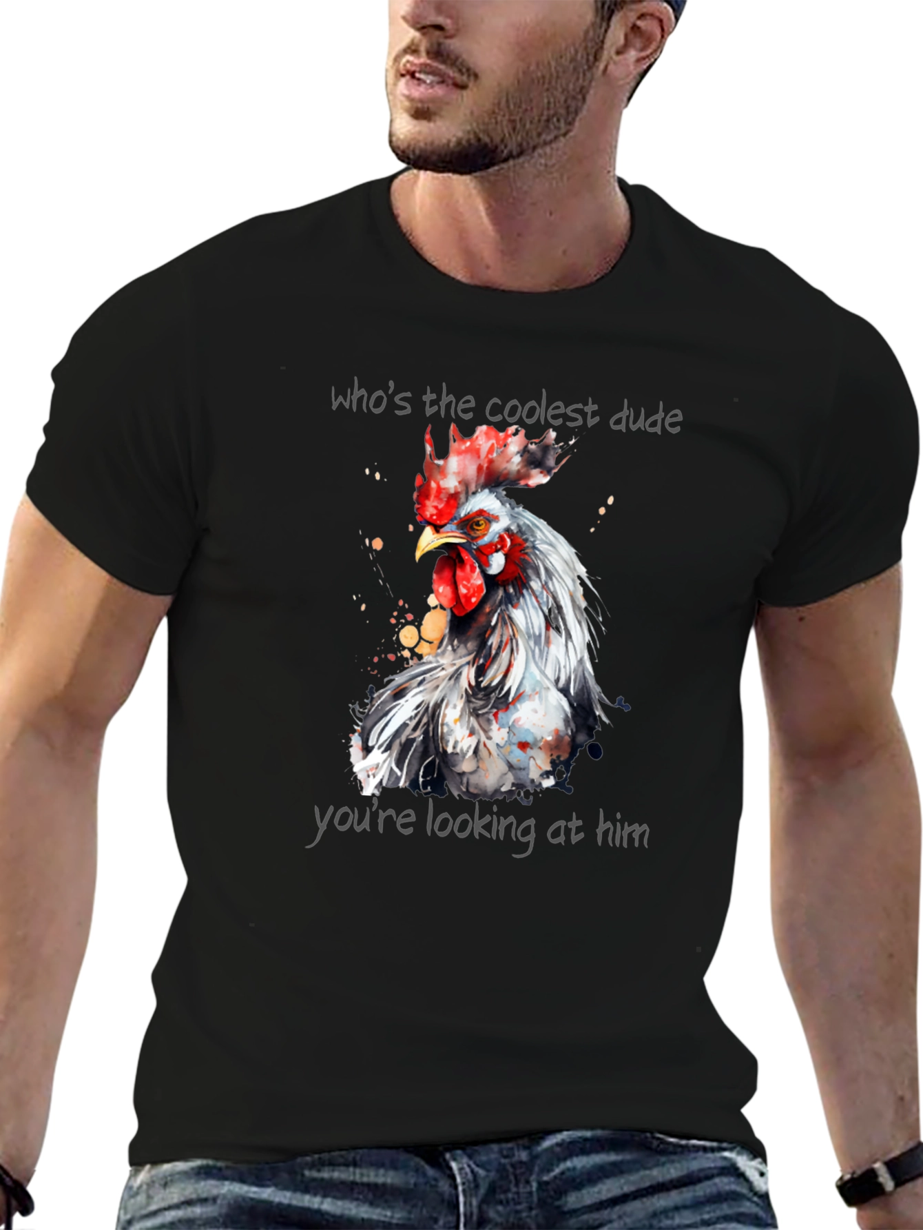 Coolest Dude Rooster Graphic Tee