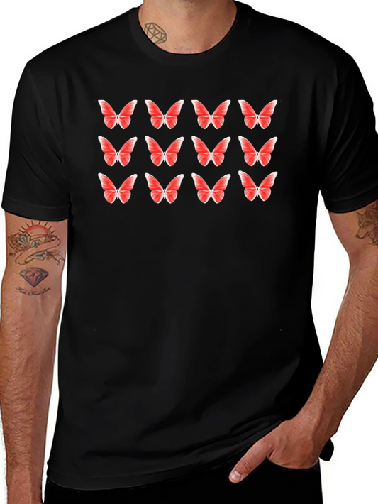 Butterfly Print Black T-Shirt