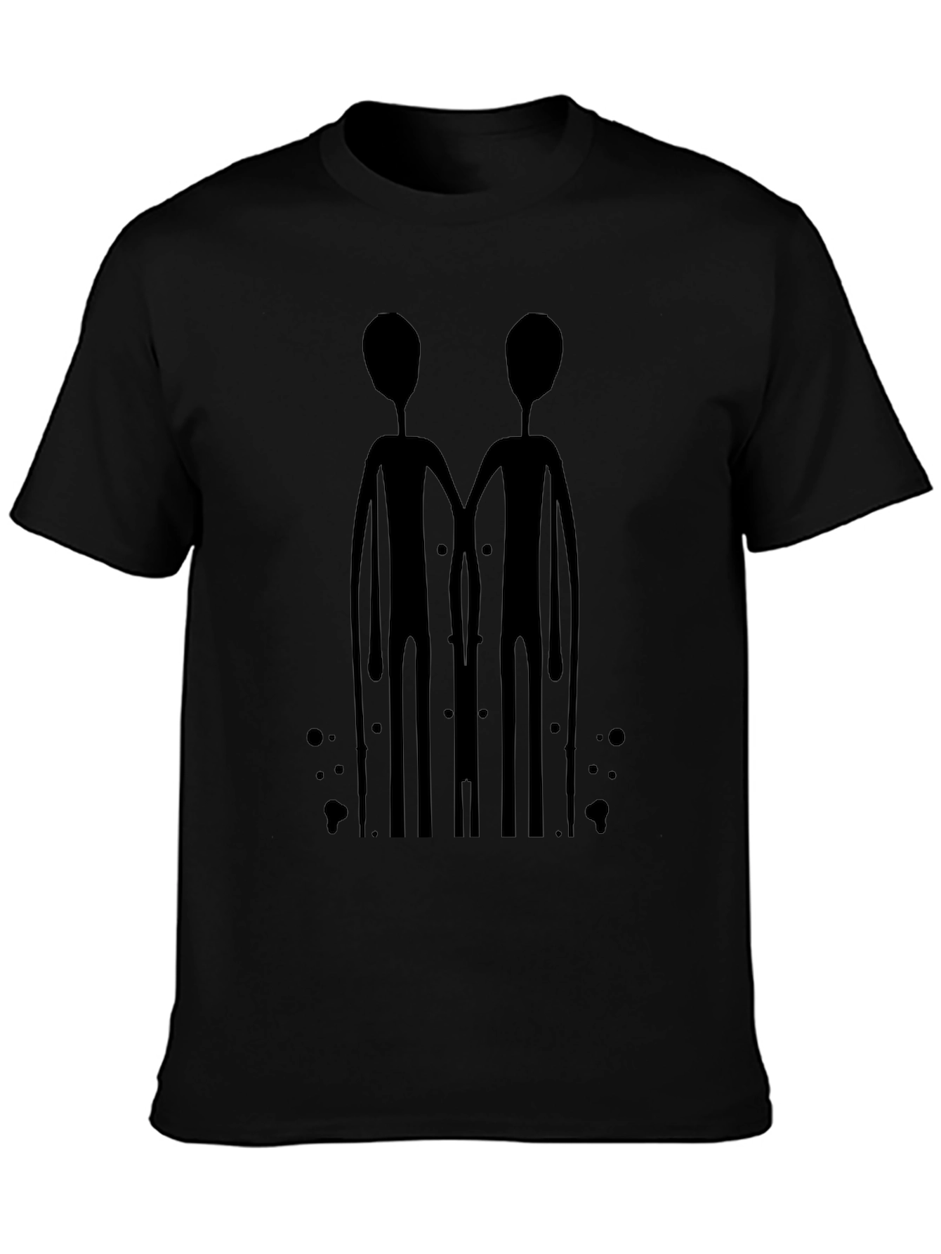 Abstract Alien Duo Black Graphic Tee