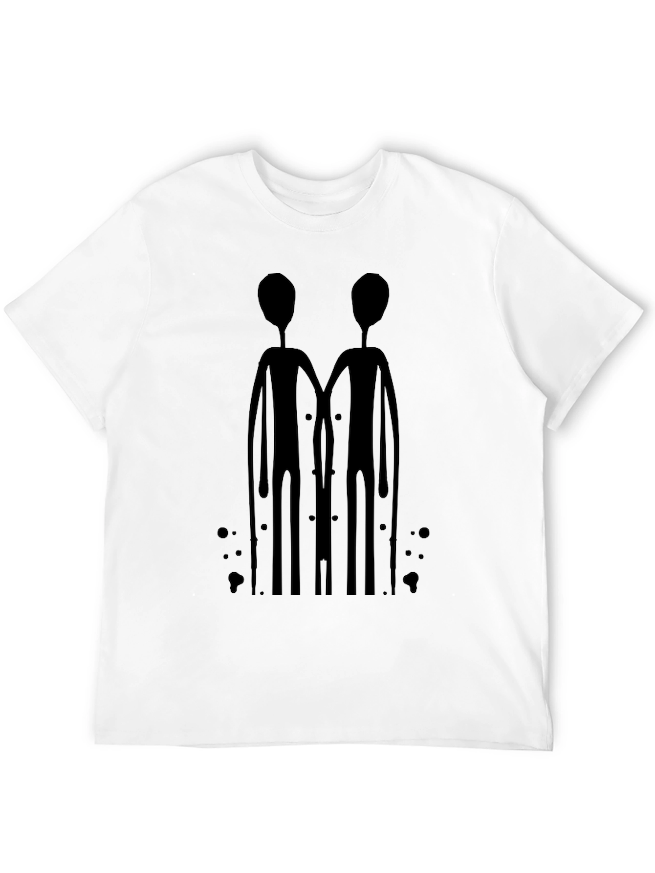 Abstract Alien Duo Black Graphic Tee