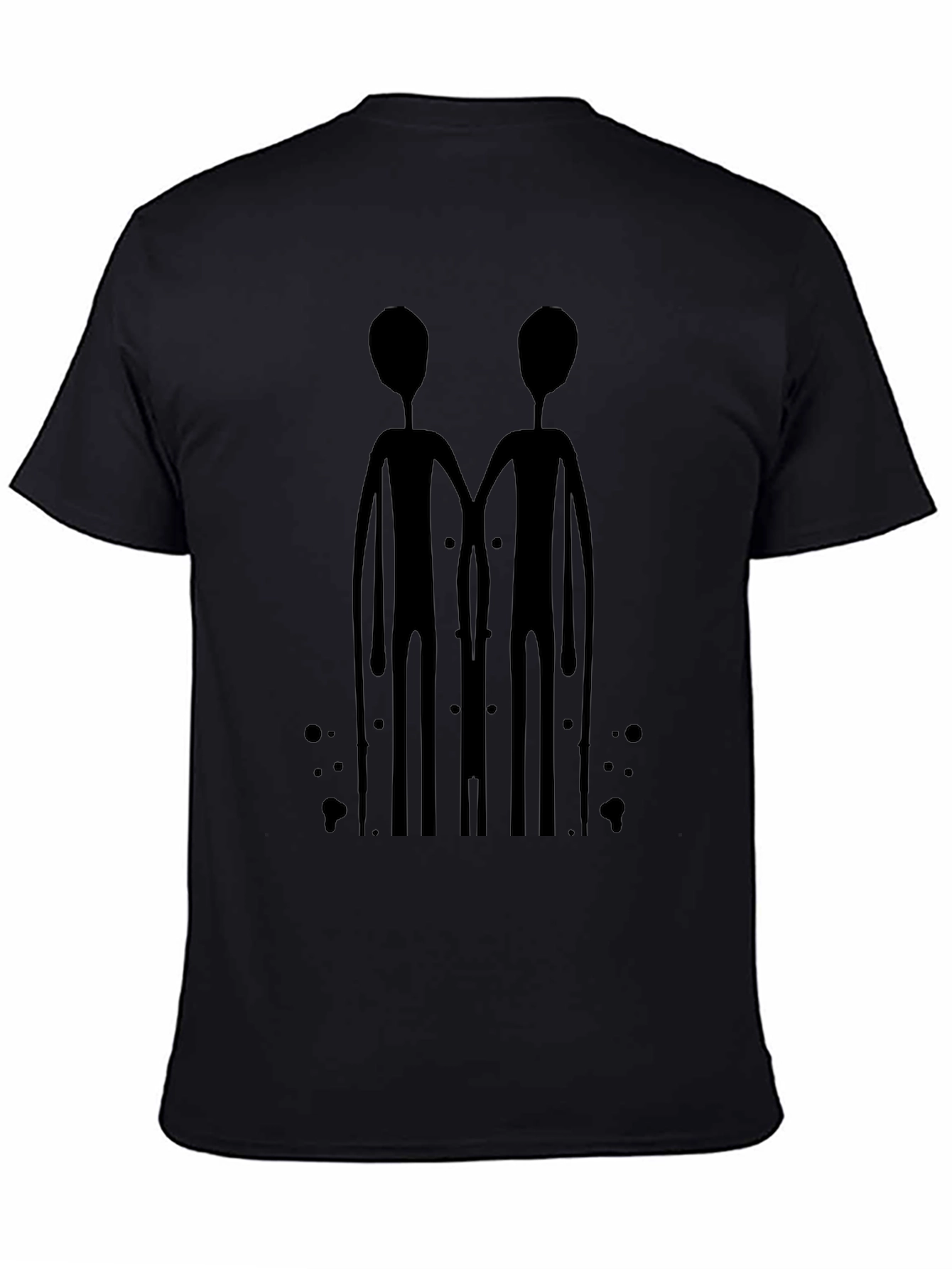 Abstract Alien Duo Black Graphic Tee