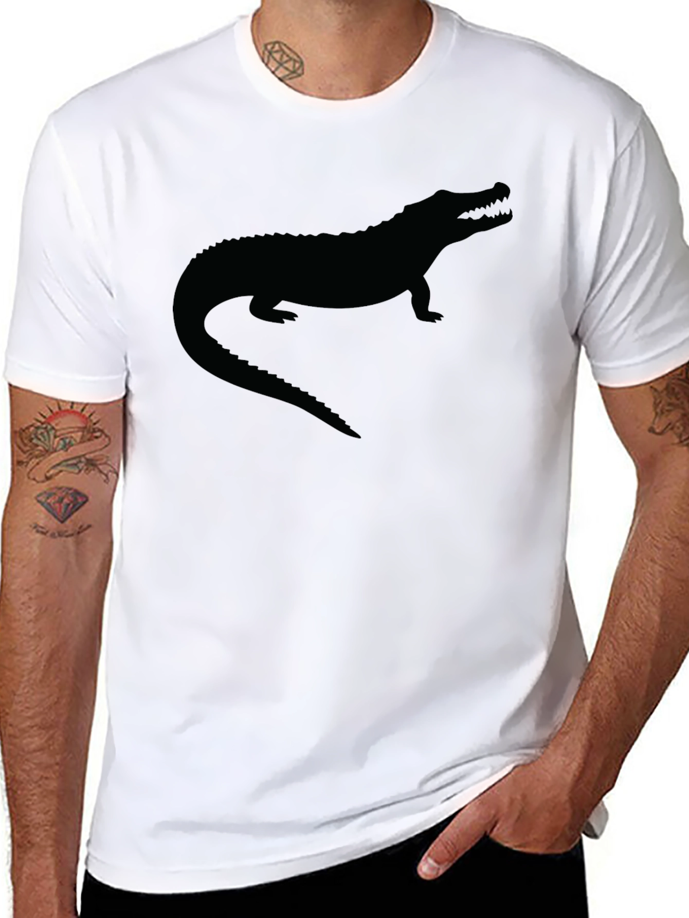 Alligator Silhouette Black T-Shirt