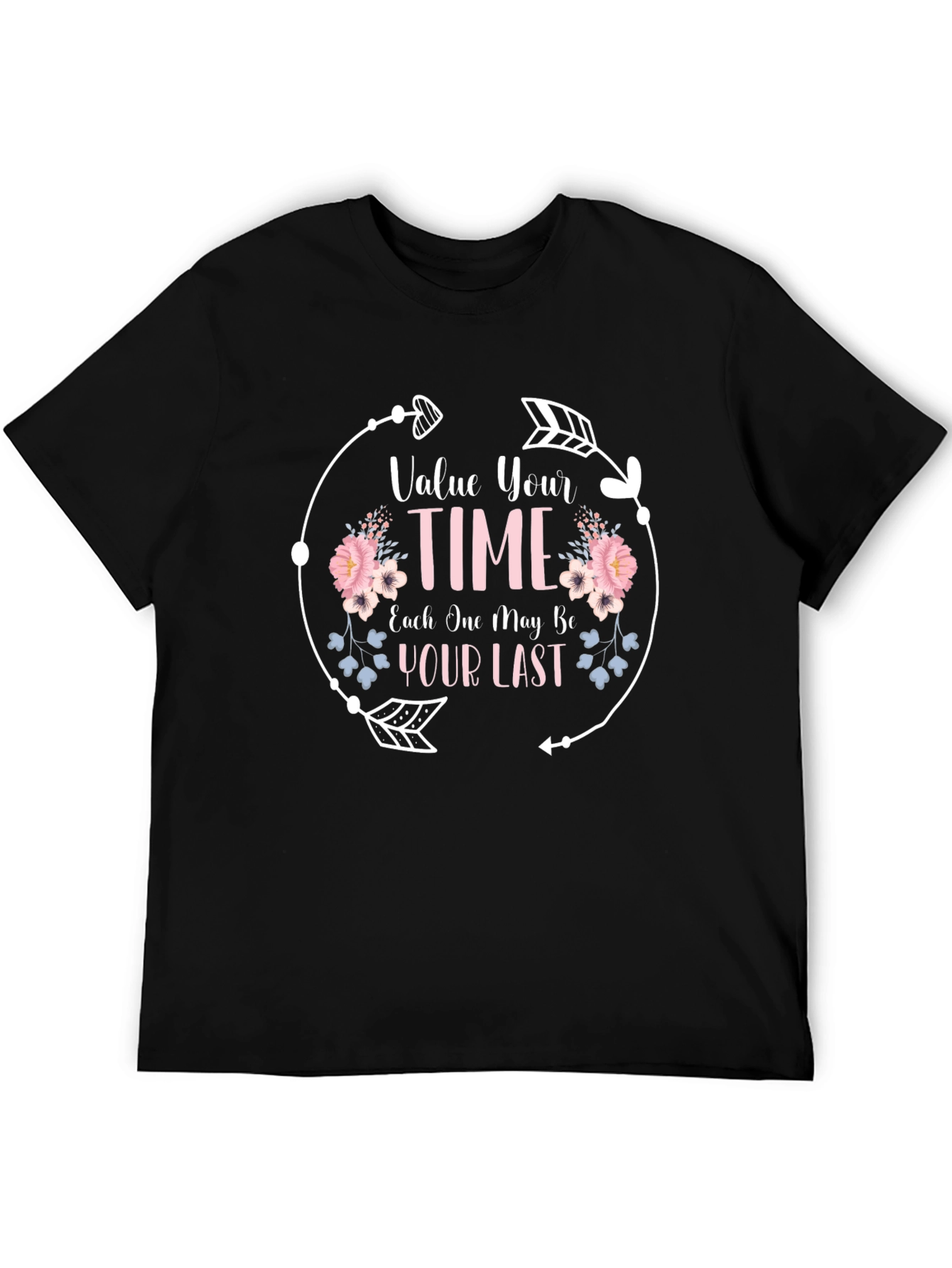 Value Your Time Floral Arrow T-Shirt