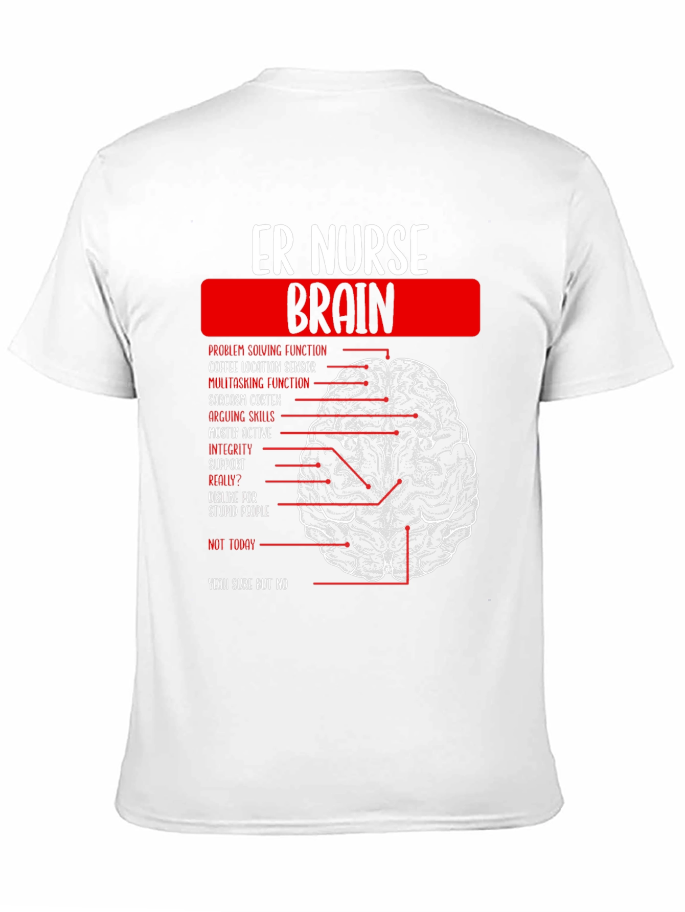 ER Nurse Brain Anatomy T-Shirt