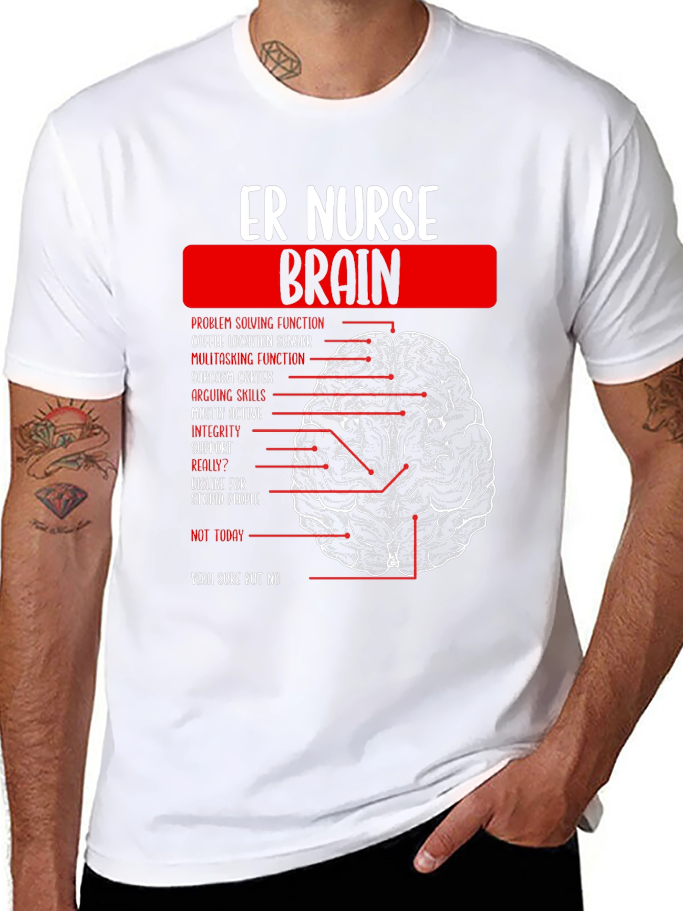 ER Nurse Brain Anatomy T-Shirt