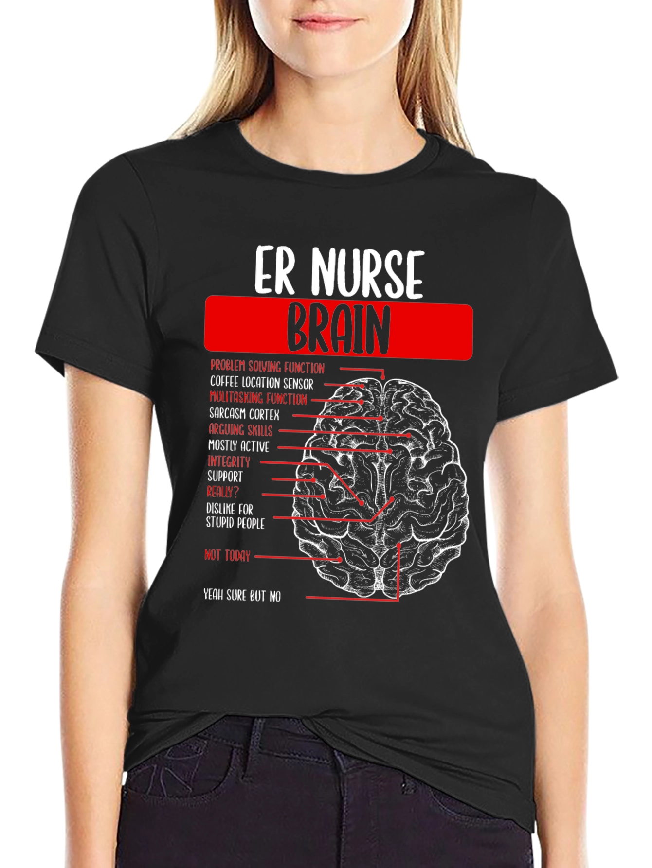 ER Nurse Brain Anatomy T-Shirt