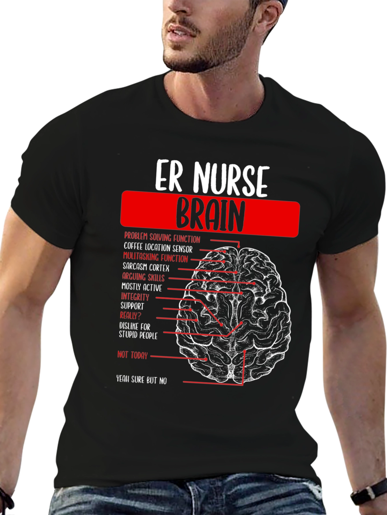 ER Nurse Brain Anatomy T-Shirt