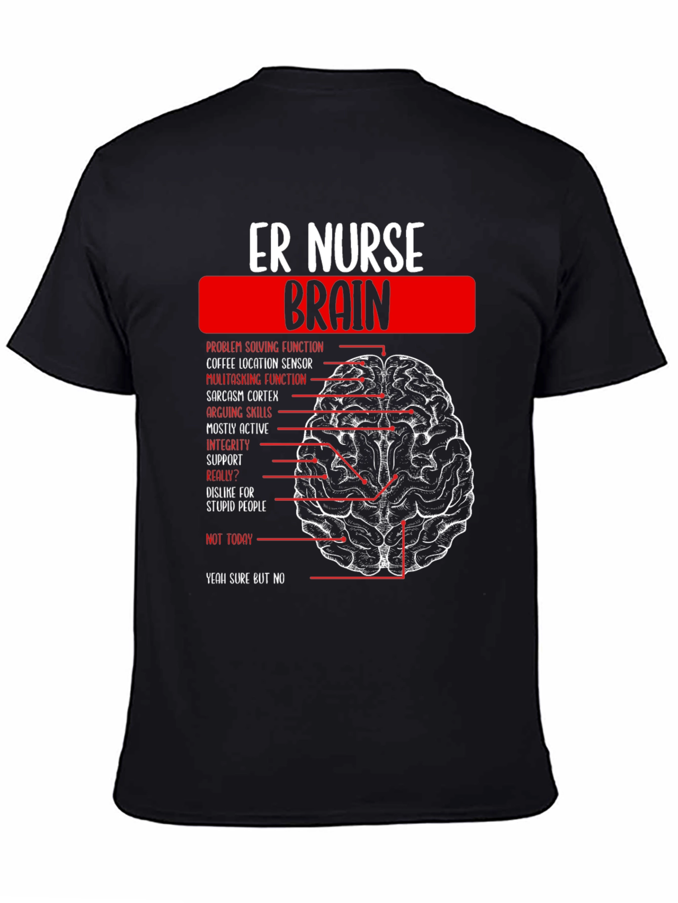 ER Nurse Brain Anatomy T-Shirt