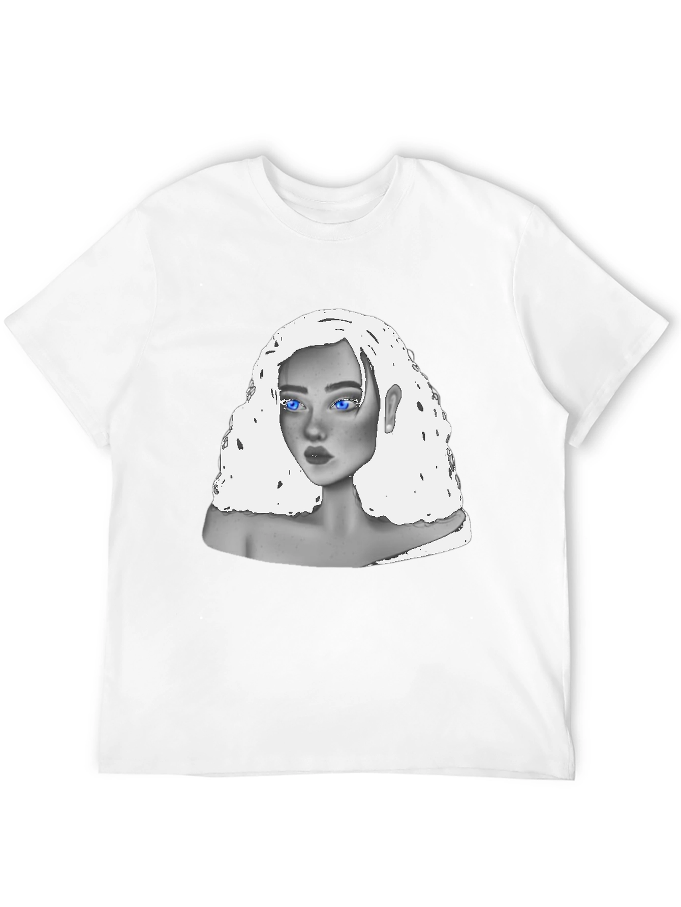 Black T-Shirt with Unique Portrait Design