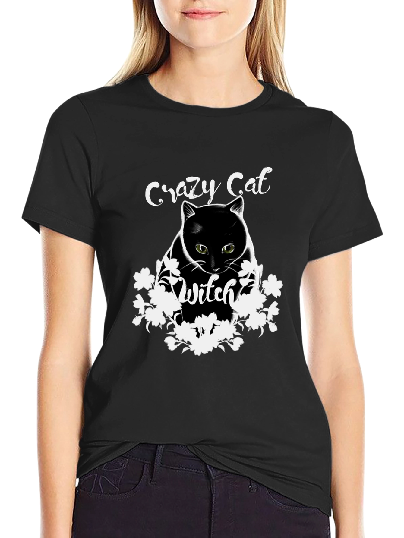 Crazy Cat Witch T-Shirt