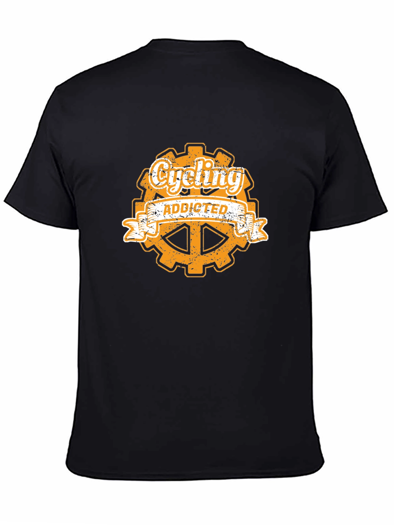 Cycling Addicted Graphic Tee - Black Cotton T-Shirt