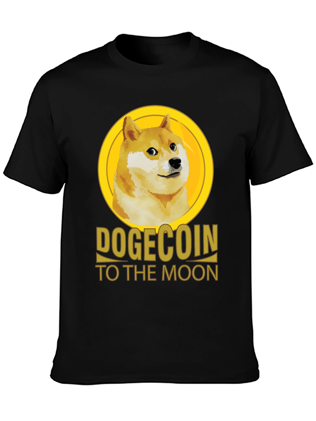 Dogecoin To The Moon Black T-Shirt