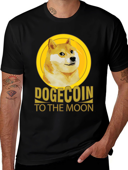 Dogecoin To The Moon Black T-Shirt