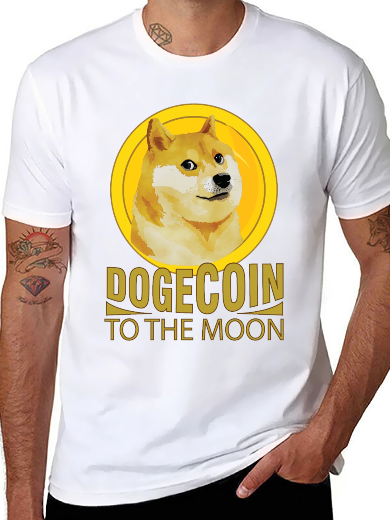 Dogecoin To The Moon Black T-Shirt