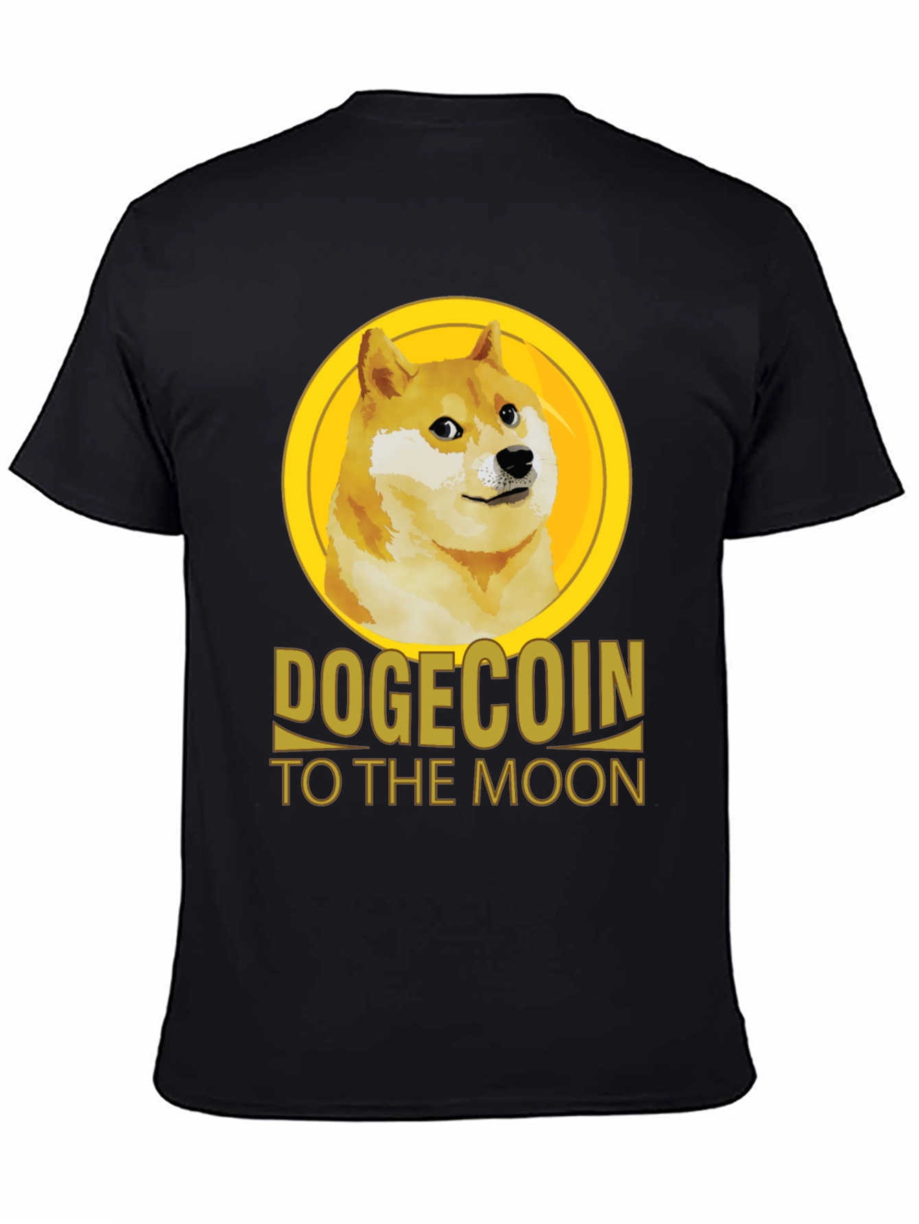 Dogecoin To The Moon Black T-Shirt