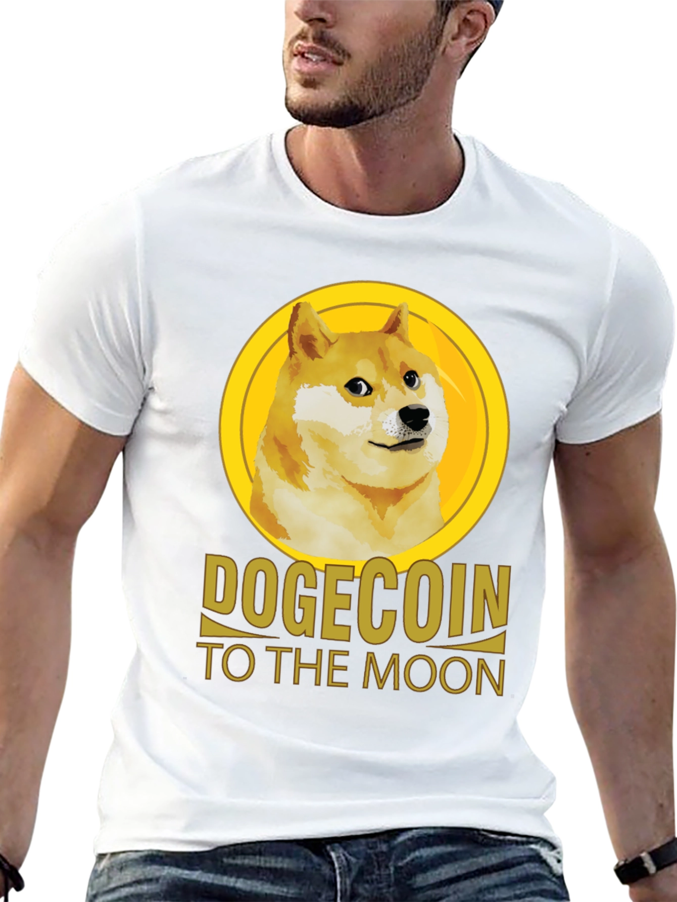 Dogecoin To The Moon Black T-Shirt