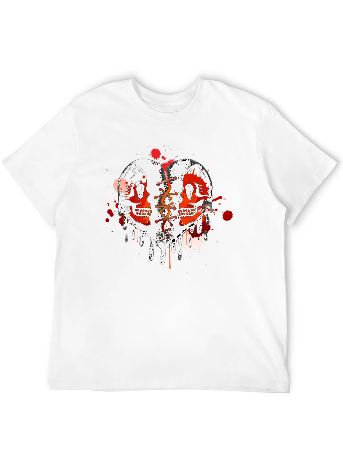 Edgy Skull Heart Graphic Tee