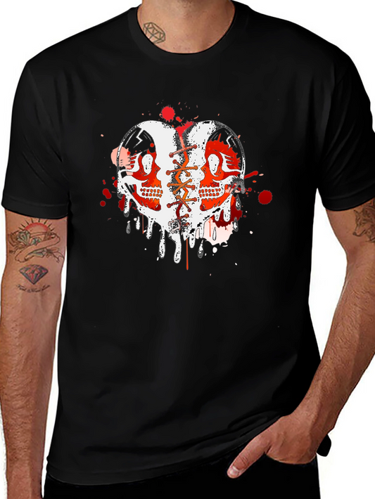 Edgy Skull Heart Graphic Tee