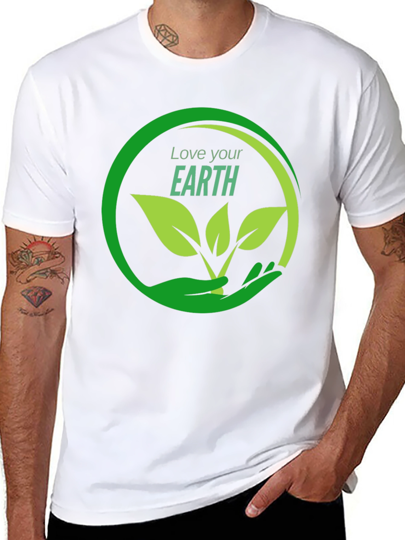 Eco-Friendly Love Your Earth Graphic T-Shirt