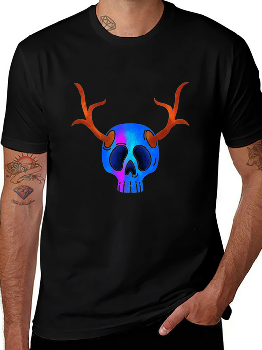 Skull with Antlers Graphic Tee