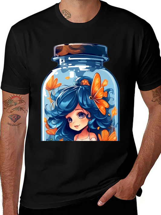 Cartoon Girl in a Jar Graphic T-Shirt