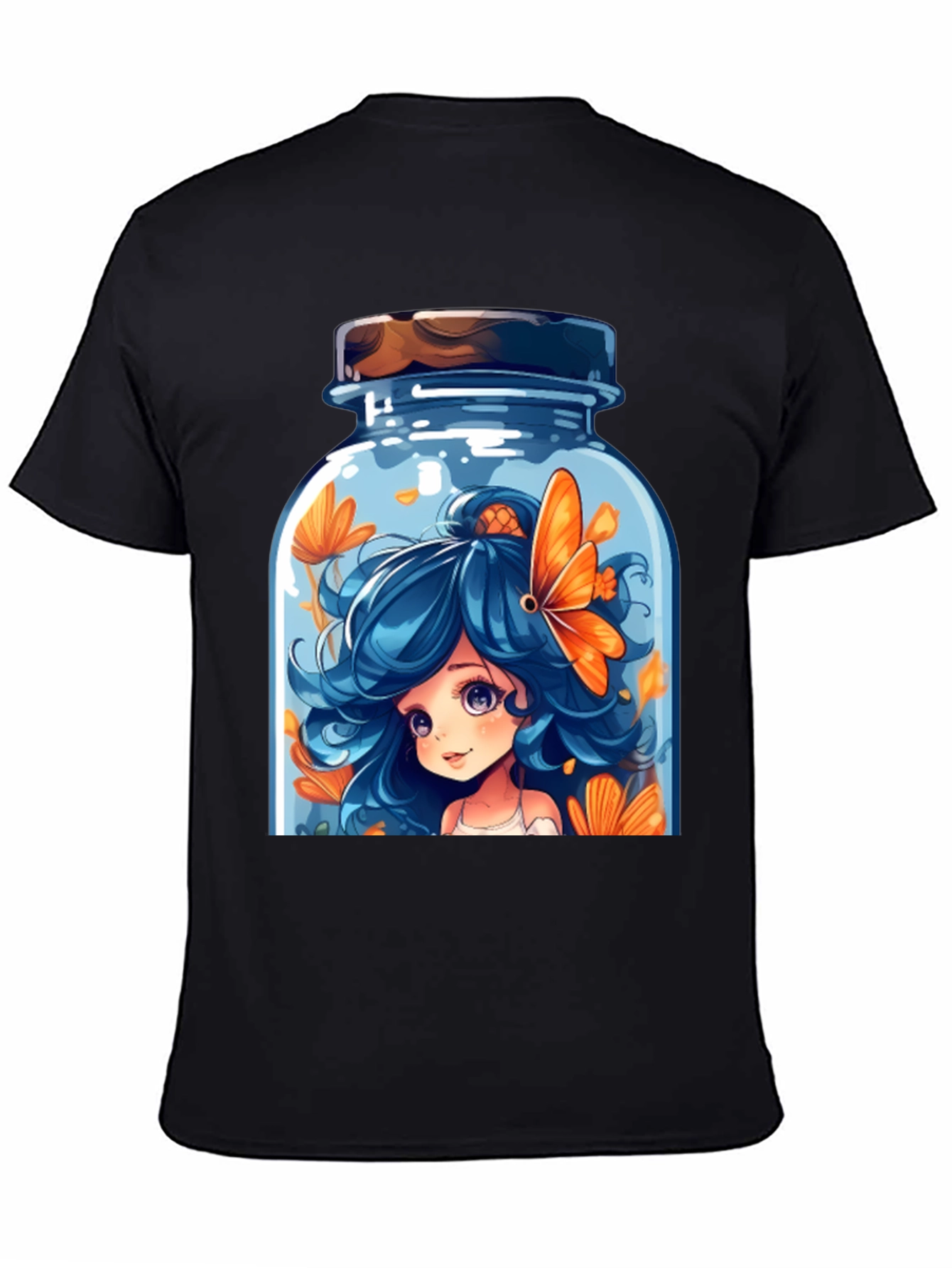Cartoon Girl in a Jar Graphic T-Shirt