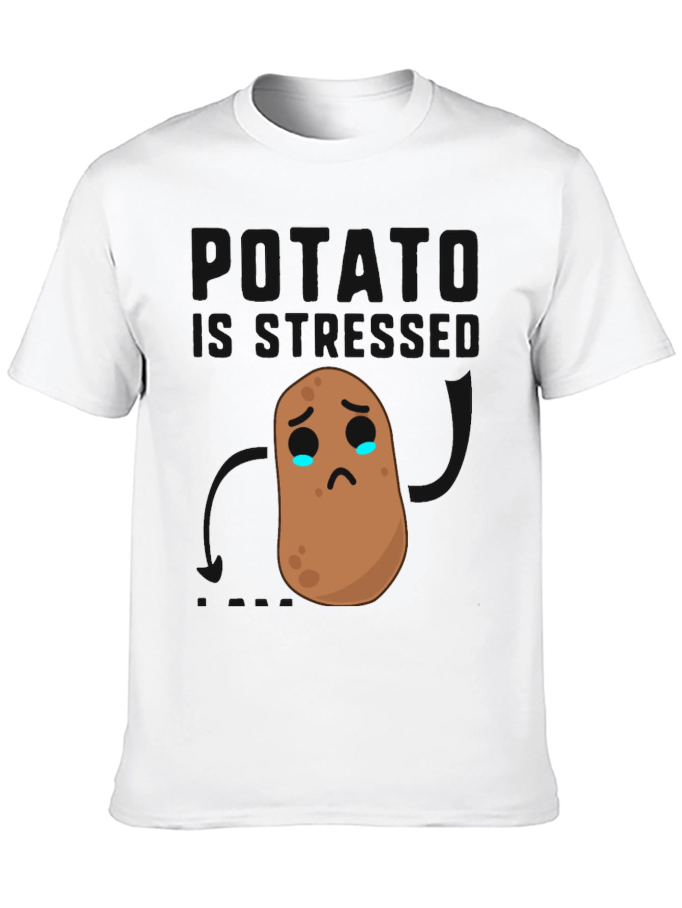 Sad Potato Graphic Tee - Black Cotton Comfort