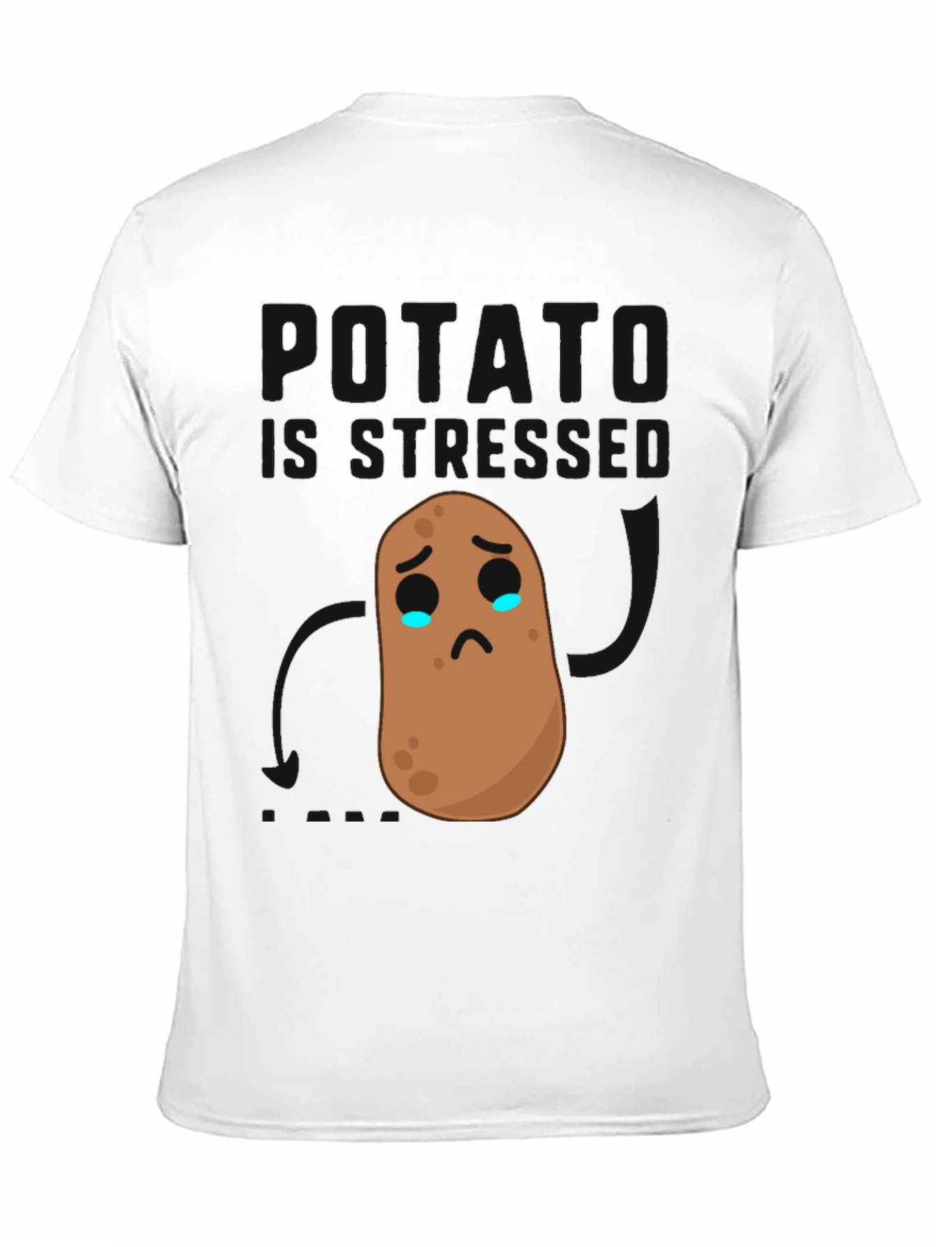 Sad Potato Graphic Tee - Black Cotton Comfort