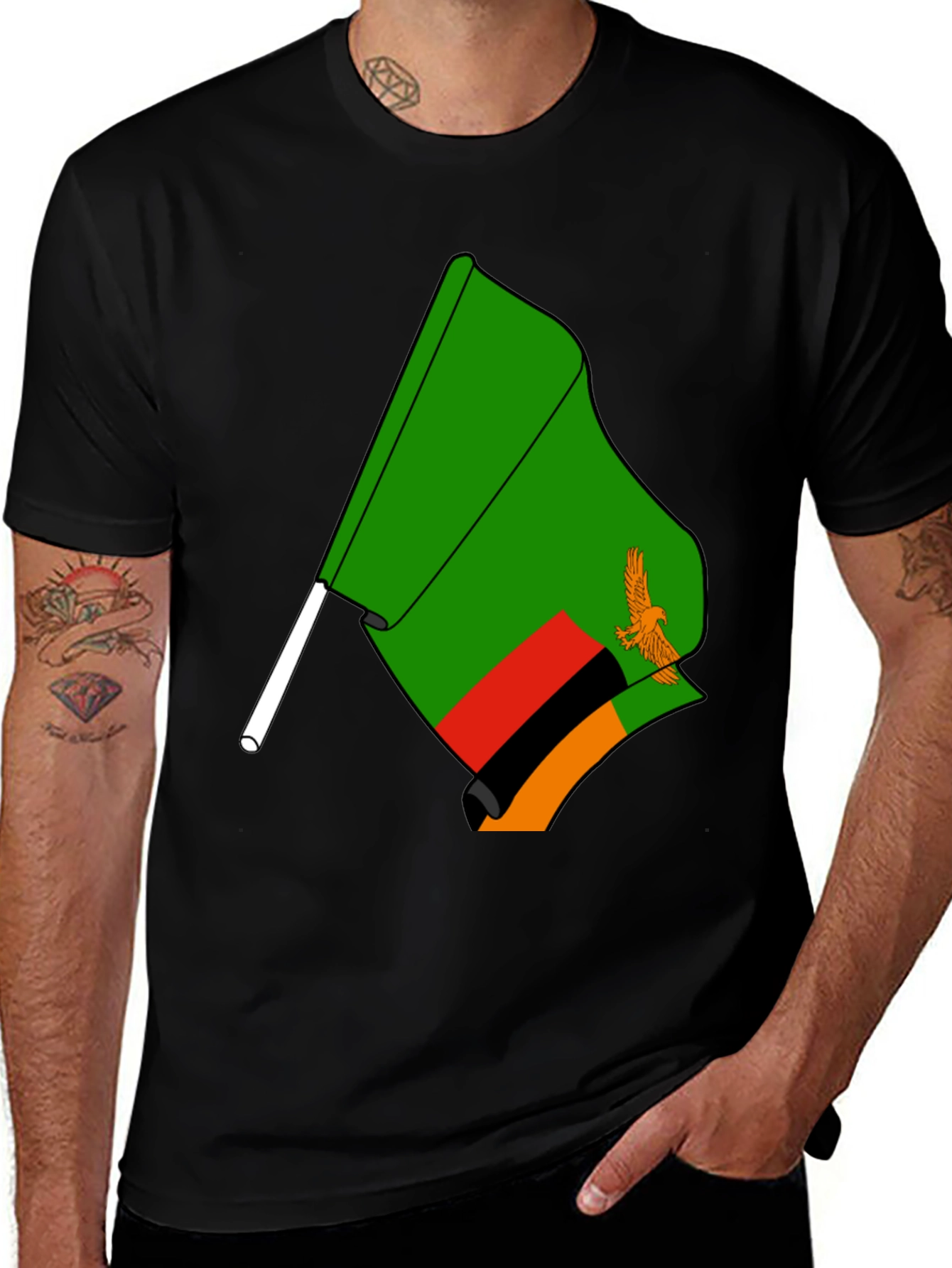 Zambia Flag Graphic T-Shirt
