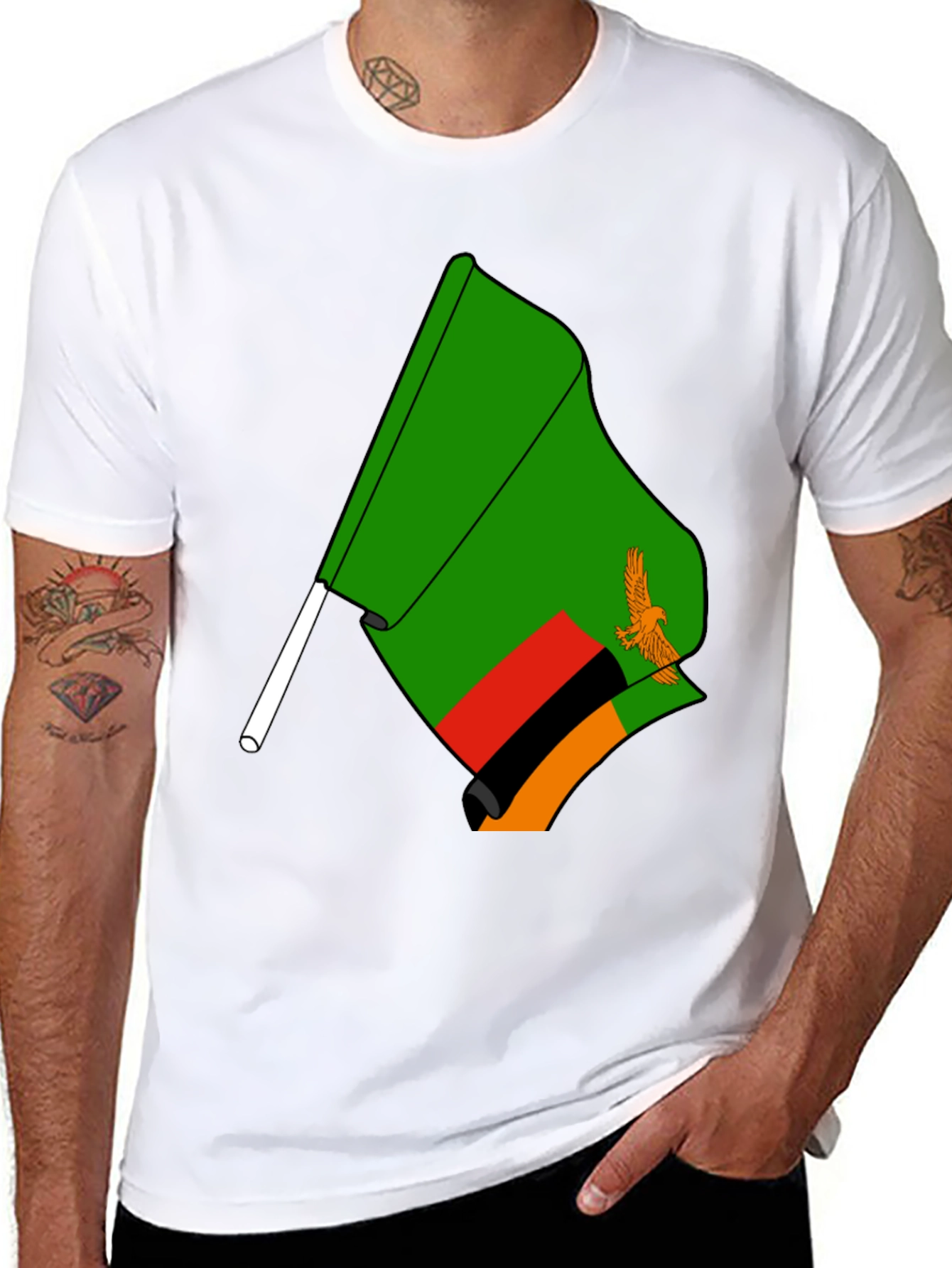 Zambia Flag Graphic T-Shirt