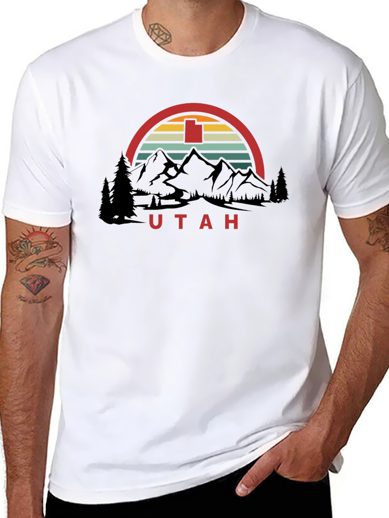 Utah Retro Graphic T-Shirt - Mountain Design