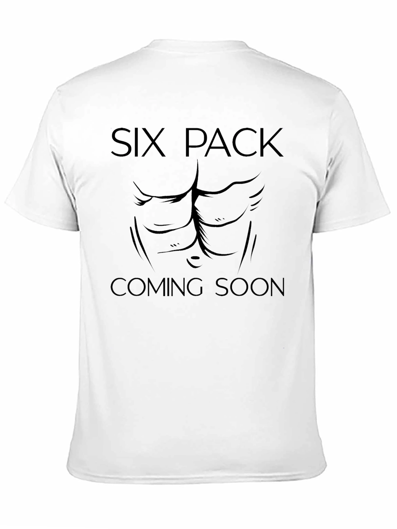 Six Pack Coming Soon Mens Black T-Shirt