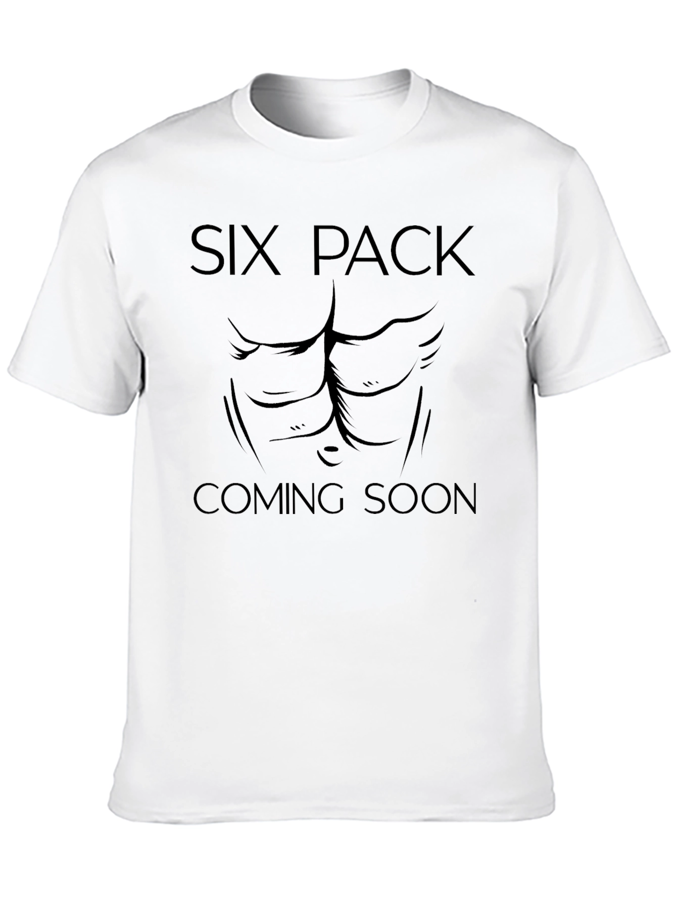 Six Pack Coming Soon Mens Black T-Shirt