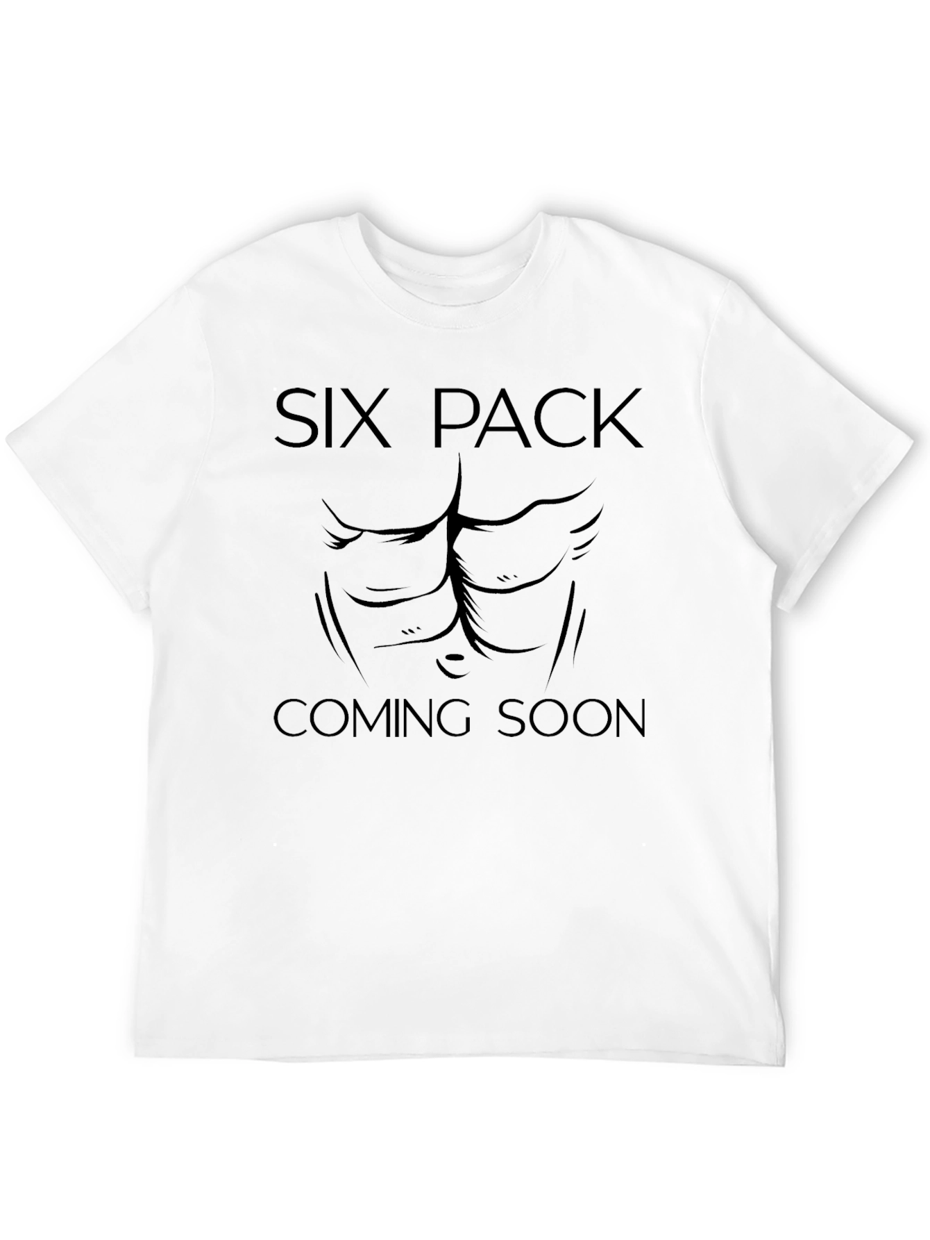 Six Pack Coming Soon Mens Black T-Shirt