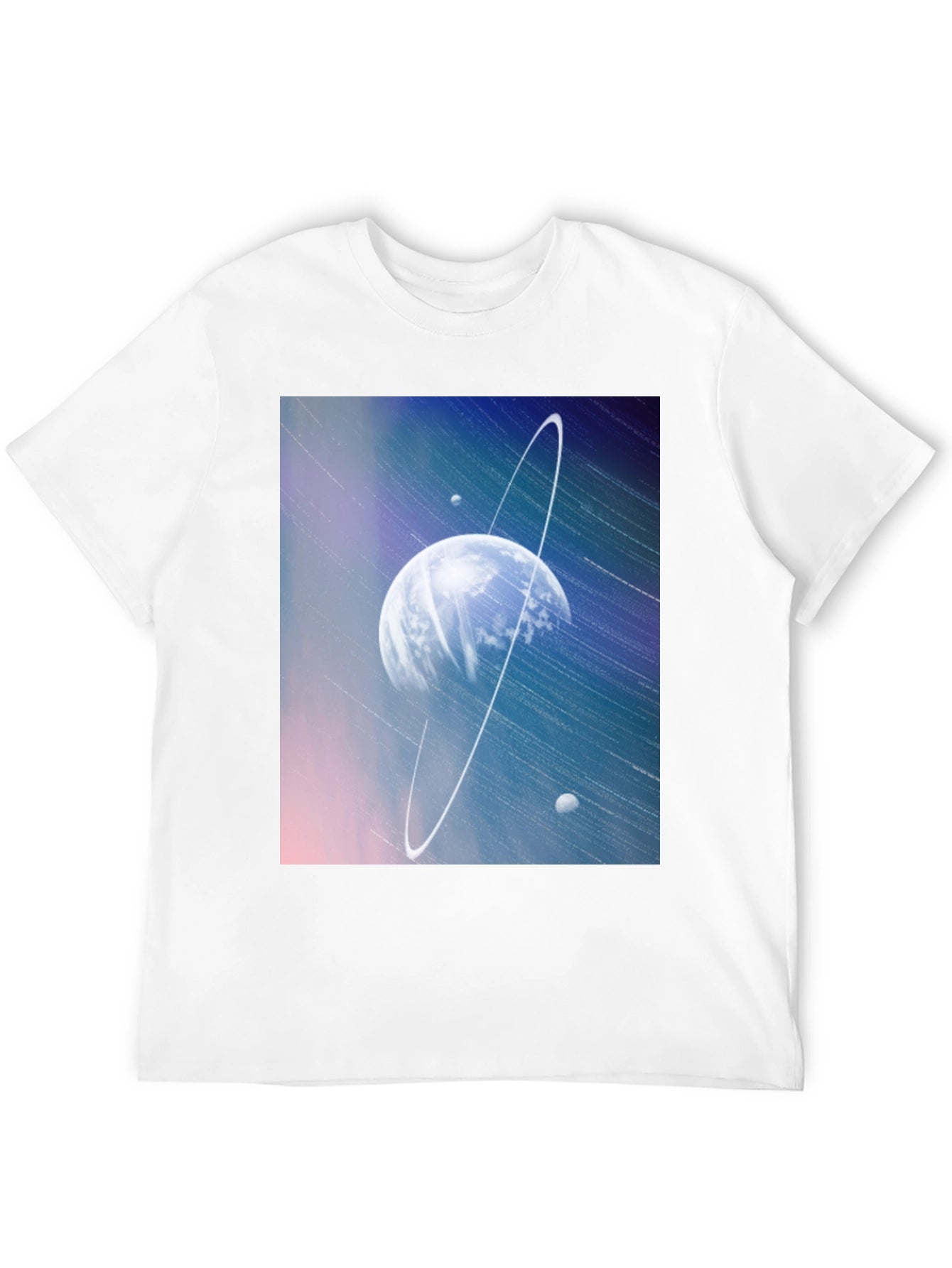 Cosmic Planet Graphic Tee - Black Casual T-Shirt