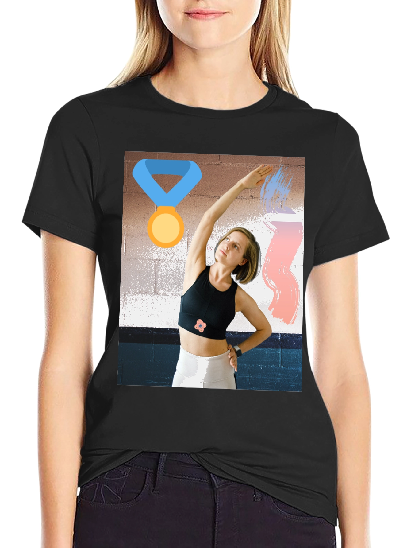 Unique Graphic Tee - Athletic Woman Design