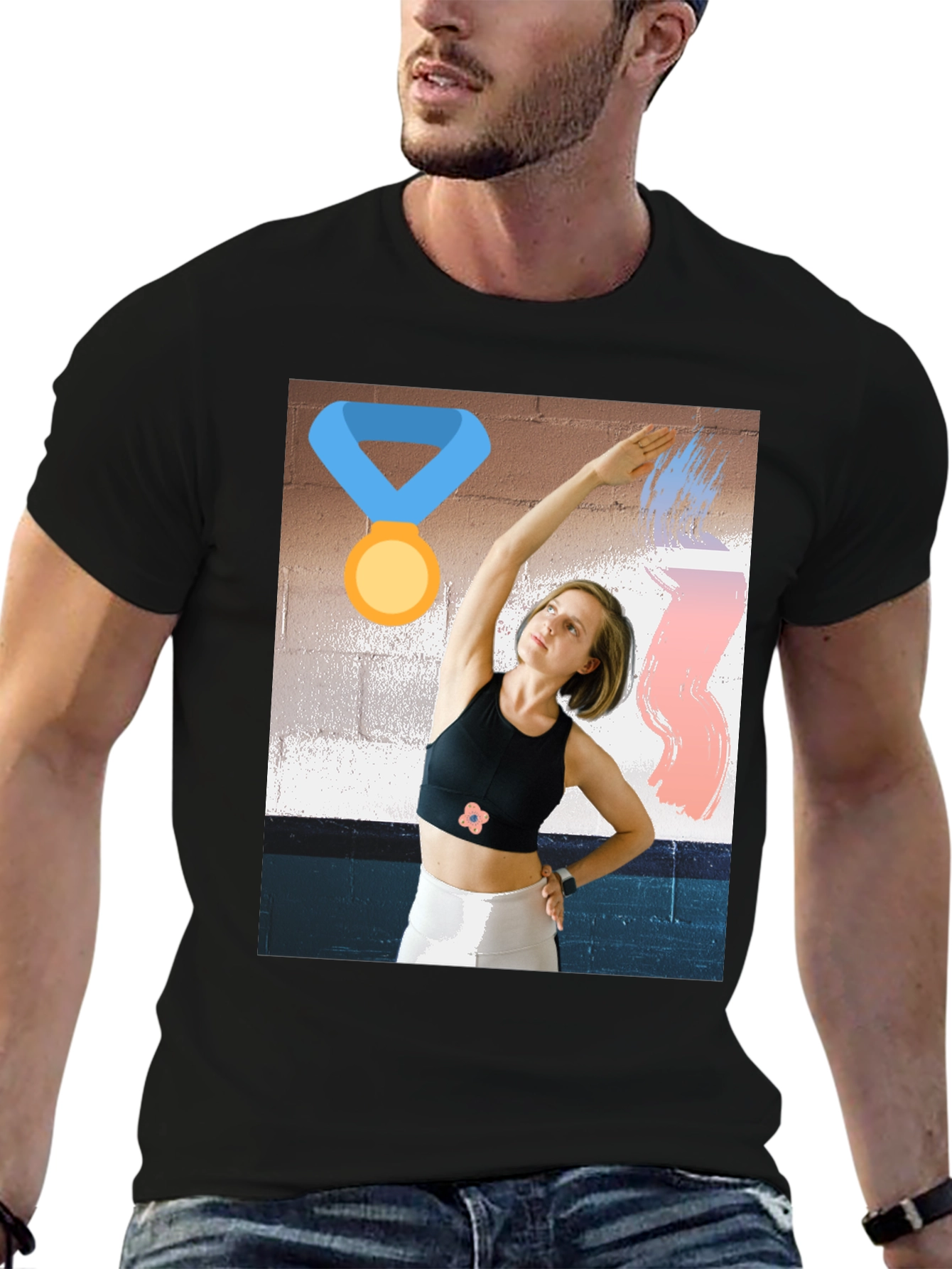 Unique Graphic Tee - Athletic Woman Design