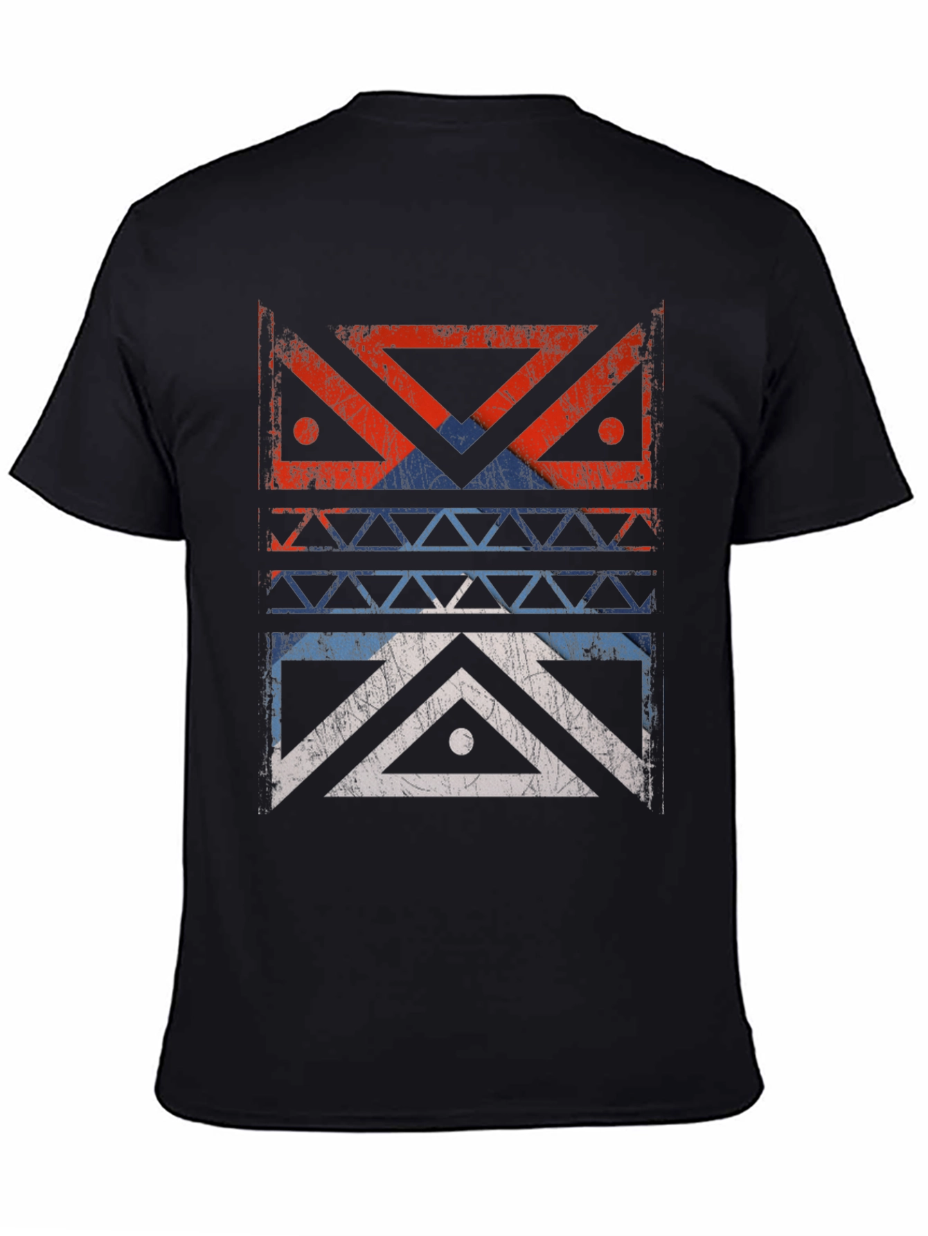 Distressed Geometric Design Graphic Tee
