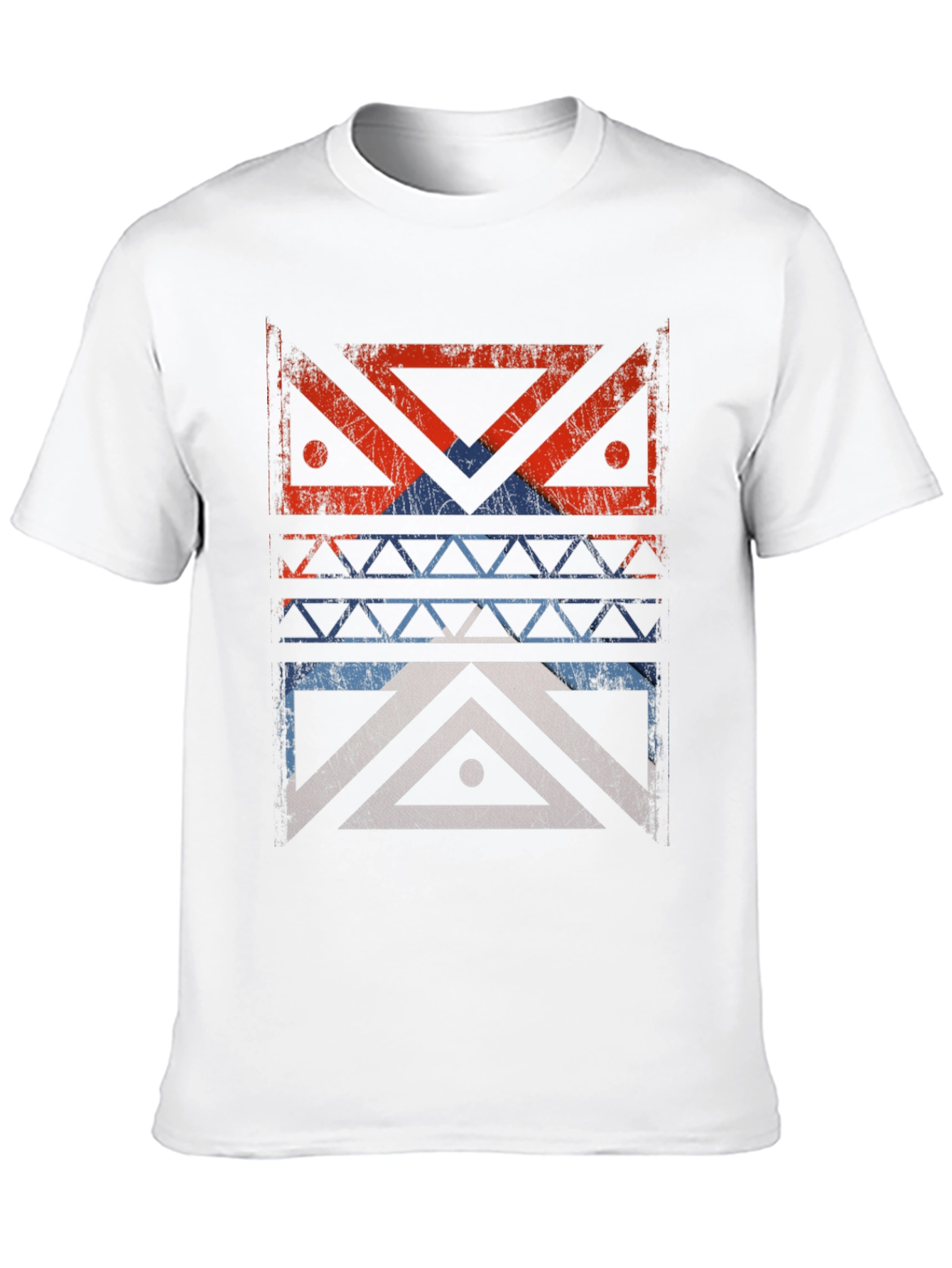 Distressed Geometric Design Graphic Tee