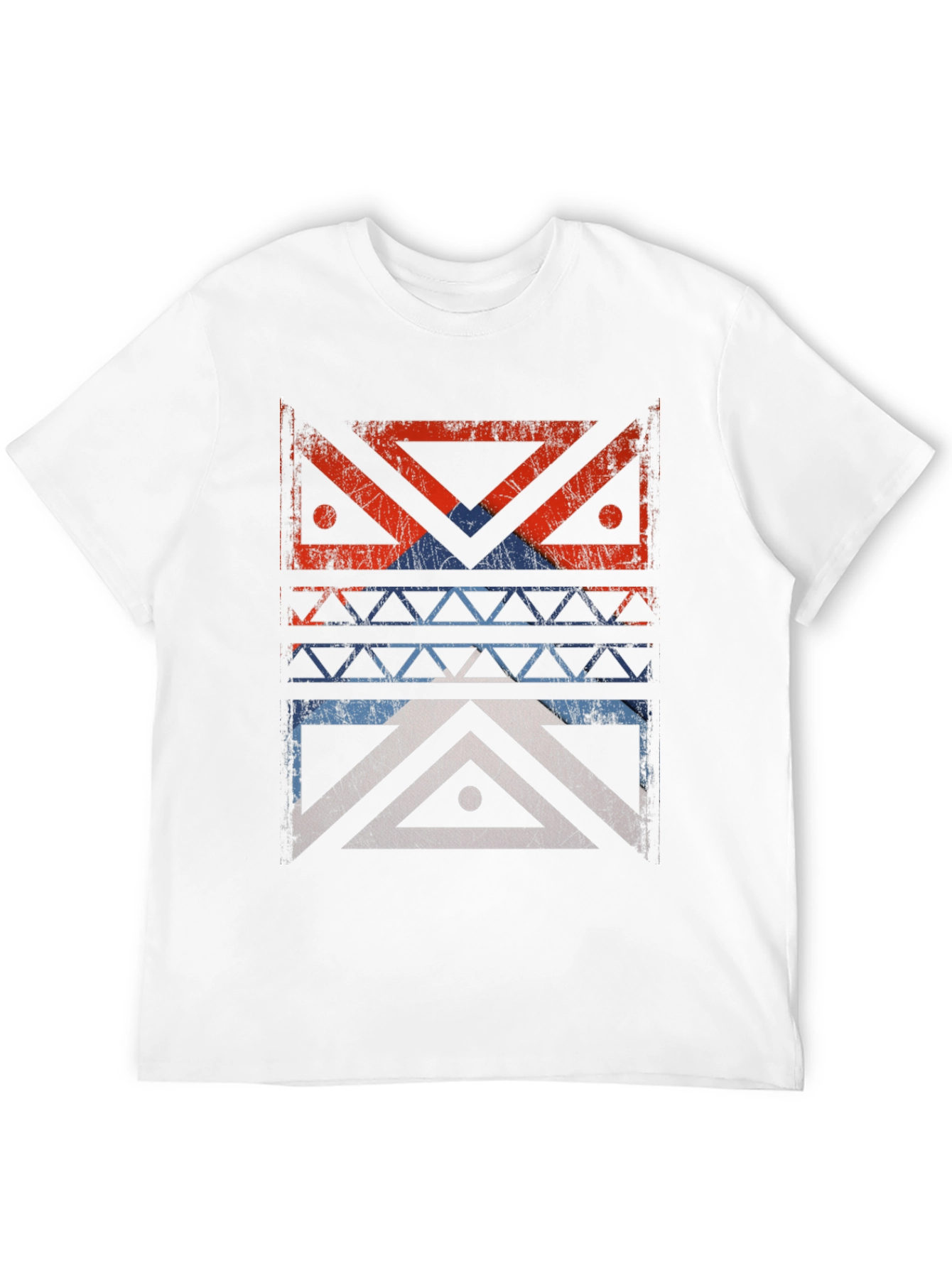 Distressed Geometric Design Graphic Tee