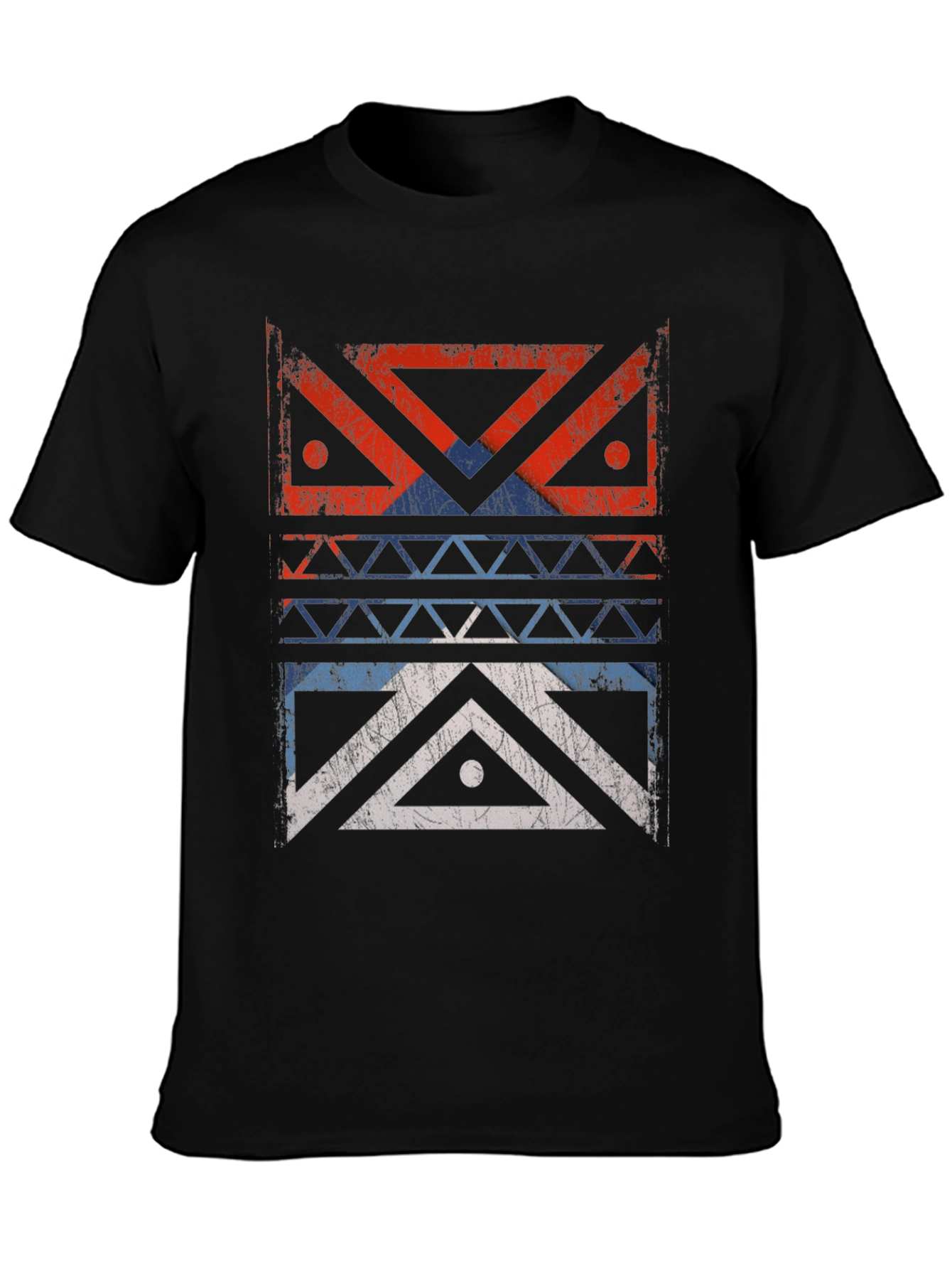 Distressed Geometric Design Graphic Tee