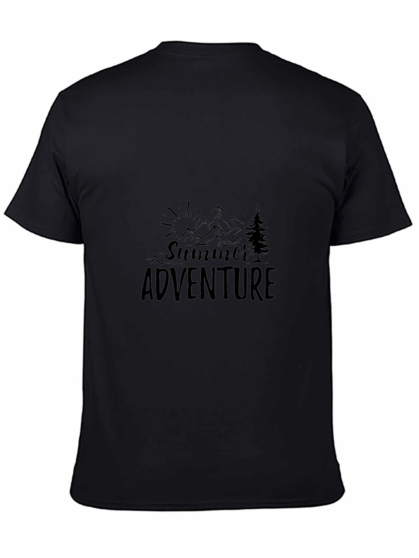 Summer Adventure Graphic Tee - Black Cotton Blend