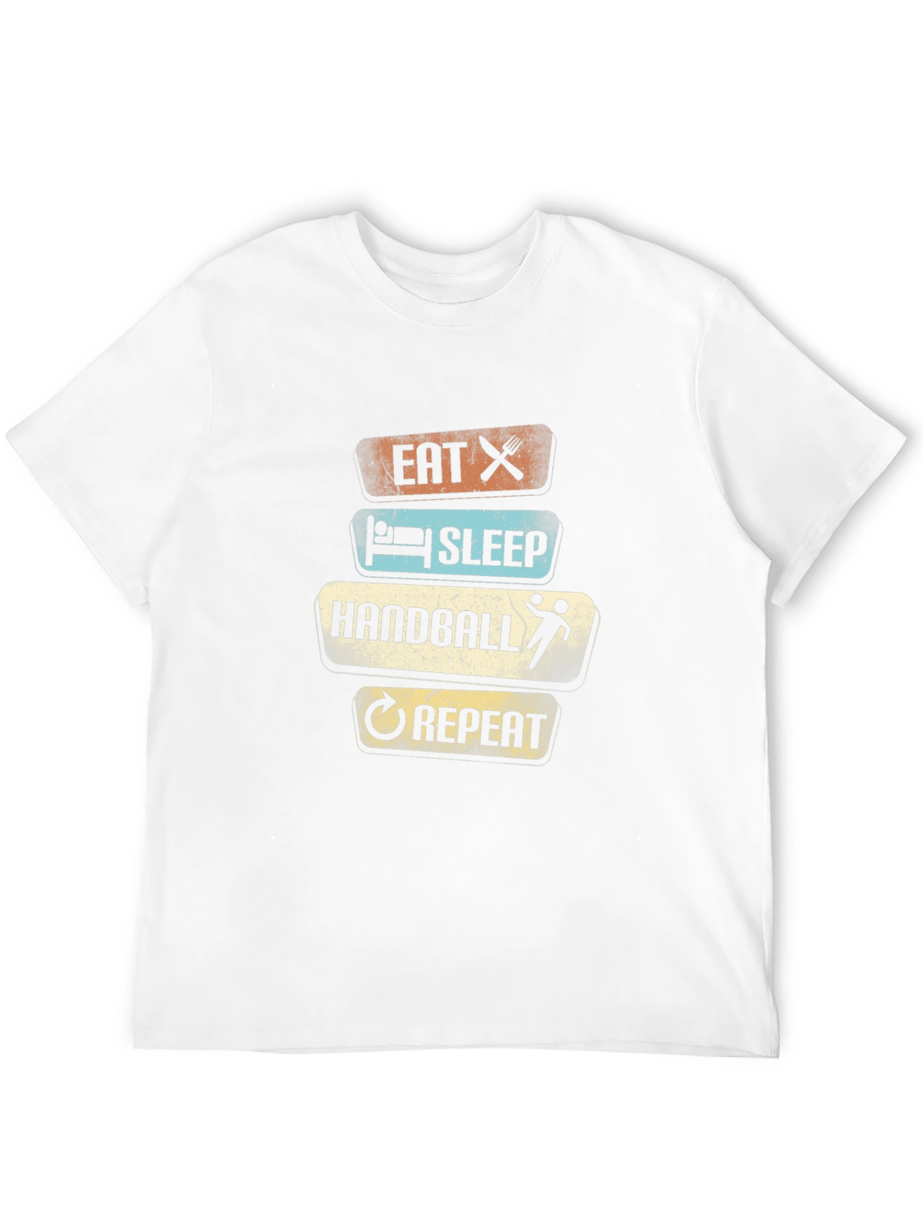 Eat Sleep Handball Repeat T-Shirt - Black Cotton Tee