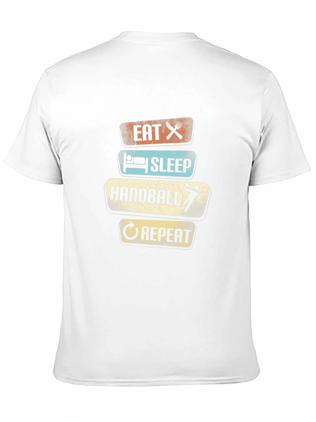 Eat Sleep Handball Repeat T-Shirt - Black Cotton Tee